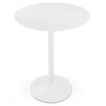Hohe hohe Tisch LAURA Design Füße aus Holz-Metall (Ø 90 cm) (weiß)