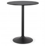 Table high high table LUCIE design wooden feet (Ø 90 cm) black metal (black)
