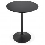 Table haute mange-debout design LUCIE en bois pieds métal noir (Ø 90 cm) (noir)