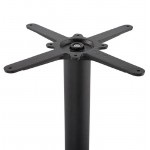 Table haute mange-debout design LAURA en bois pieds métal noir (Ø 90 cm) (noir)