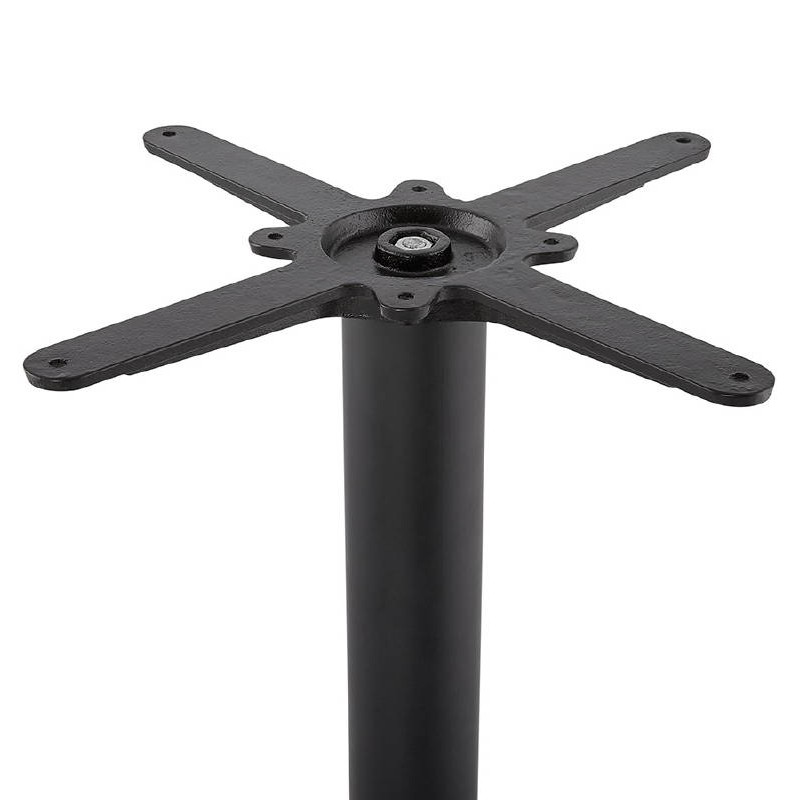 Table high high table LAURA design wooden feet (Ø 90 cm) black metal (black) - image 38298