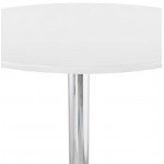 Table high high table LAURA design wooden feet metal chrome (O 90 cm) (white)