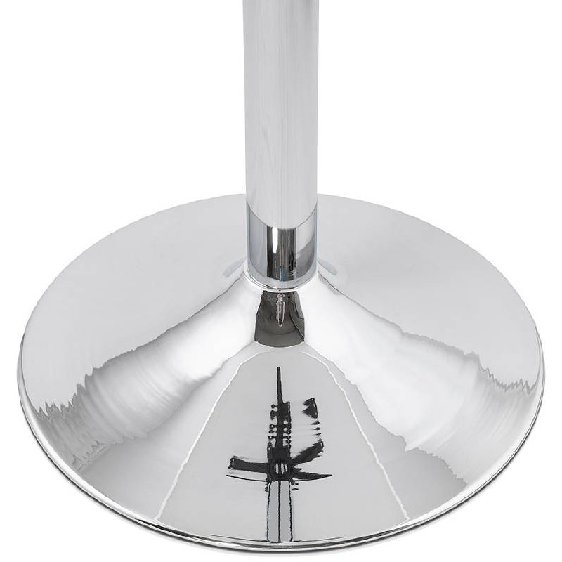 Table haute mange-debout design LAURA en bois pieds métal chromé (Ø 90 cm) (blanc) - image 38318