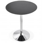 Tavolo alto tavolo alto design LAURA piedini in legno metallo cromo (O 90 cm) (nero)