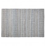 Carpet design rectangular (230 cm X 160 cm) BALBINE in jeans and wool (blue, beige)