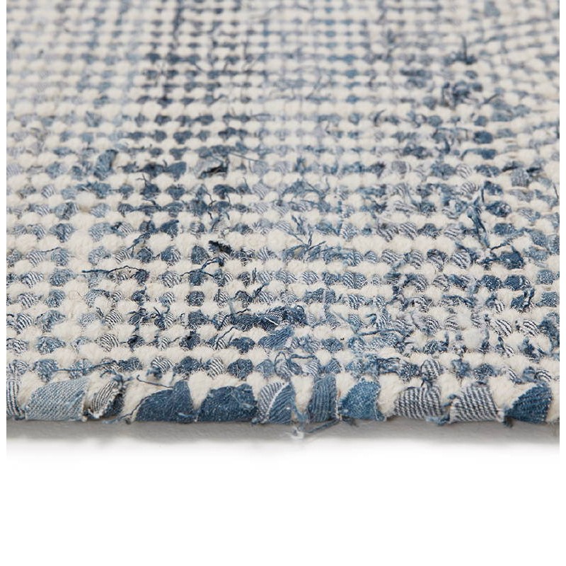 Tapis design rectangulaire (230 cm X 160 cm) BALBINE en jeans et laine (bleu, beige) - image 38578