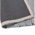 Tapis design rectangulaire (230 cm X 160 cm) BALBINE en jeans et laine (bleu, beige)