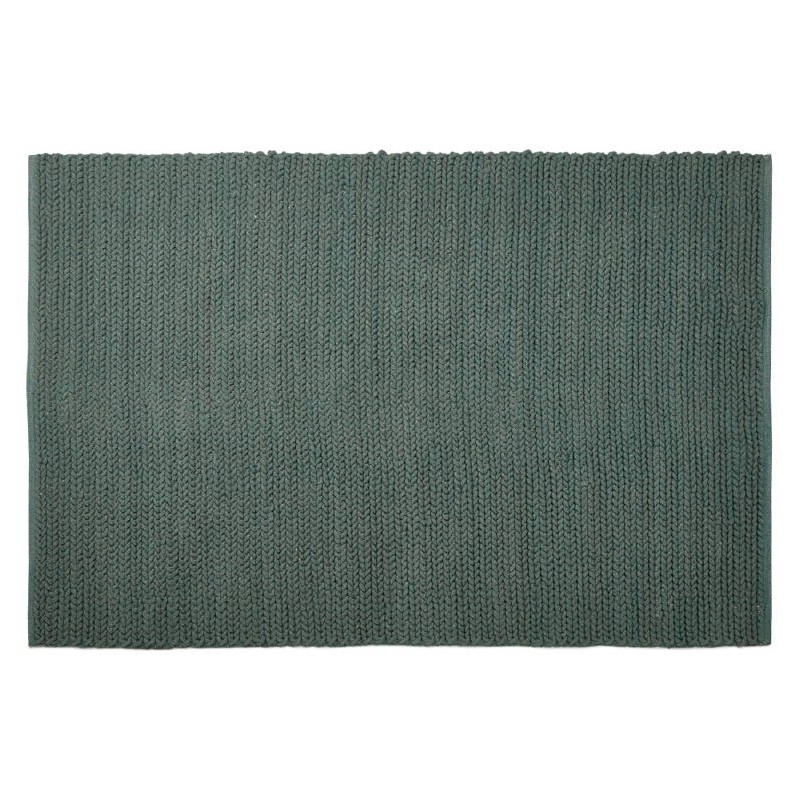 Alfombra diseño rectangular (230 X 160 cm) tejer algodón (verde) - image 38639