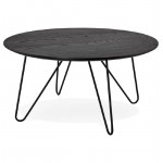 Design coffee table style industrial FRIDA in wood and metal (black)