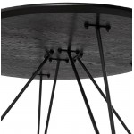 Design Couchtisch style industrielle FRIDA in Holz und Metall (schwarz)
