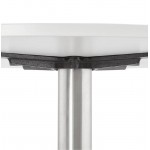 Coffee table design YAEL in wood and brushed metal (white)