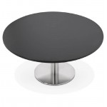 Table basse design YAEL en bois et métal brossé (noir)