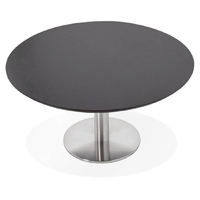 Mesa de centro diseño madera WILLY y cepillado de metal (negro) - image 38800