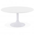 Table basse design VICTORIA en bois et métal peint (blanc)