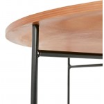 Tisch niedrig industrielle TONY in Holz und lackierten Metall (Nussbaum)