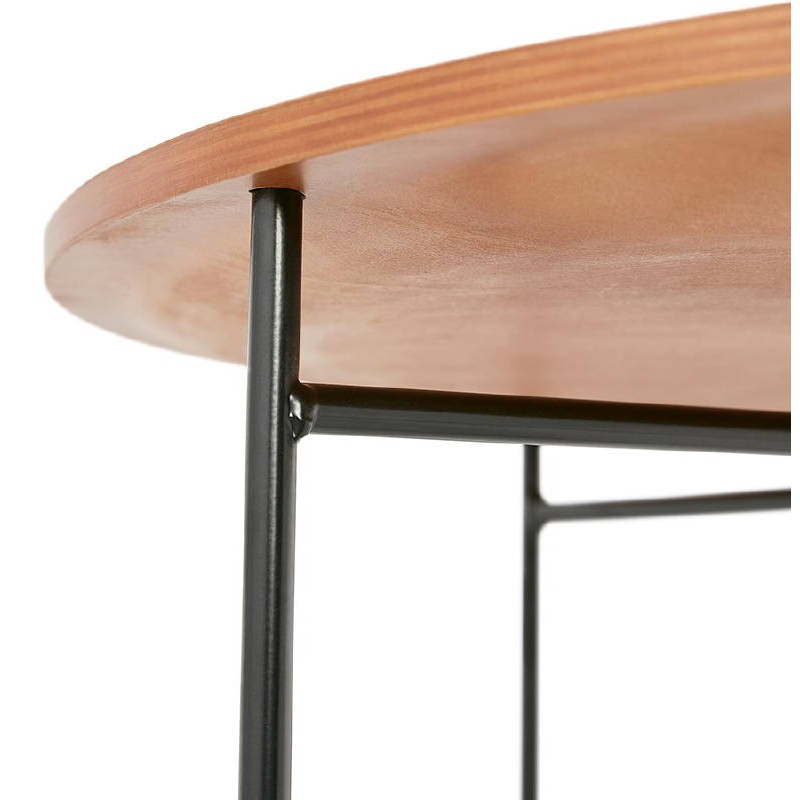 Tisch niedrig industrielle TONY in Holz und lackierten Metall (Nussbaum) - image 38831