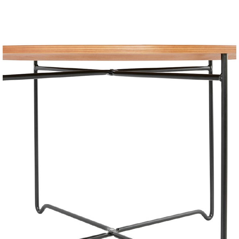 Table low industrial TONY in wood and painted metal (Walnut) - image 38832