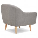 LUCIA padded Scandinavian armchair in fabric (grey)