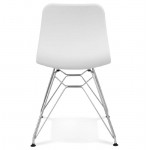 Design and industrial chair from polypropylene feet chrome metal (white)