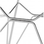 Diseño y silla industrial de polipropileno patas cromo metal (blanco)