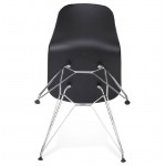 Diseño y industrial silla en polipropileno (negro) las piernas del metal del cromo