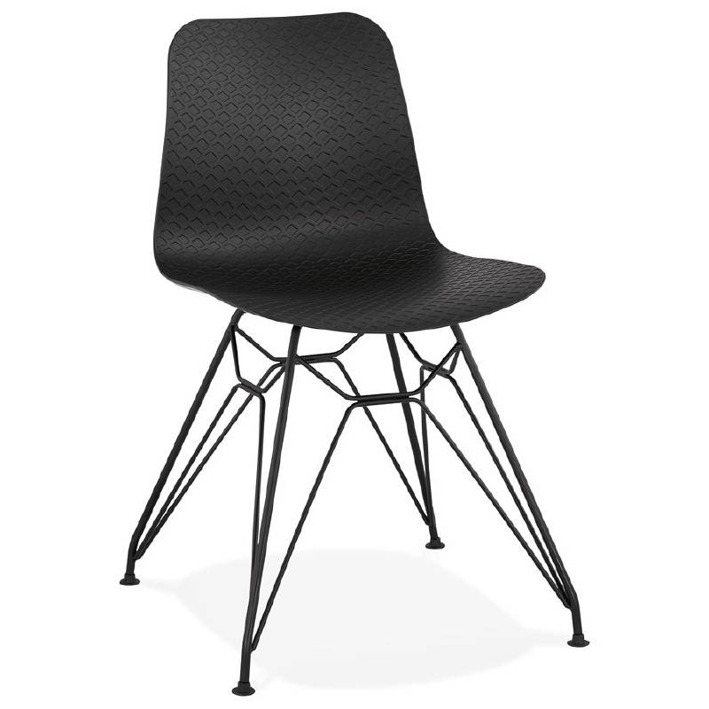 Design e industriale sedia in polipropilene piedi (nero) nero metal - image 39081
