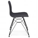 Diseño y silla industrial en pies de polipropileno (negro) black metal