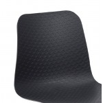 Design und industrielle Stuhl in Polypropylen Füße (schwarz) schwarz Metall