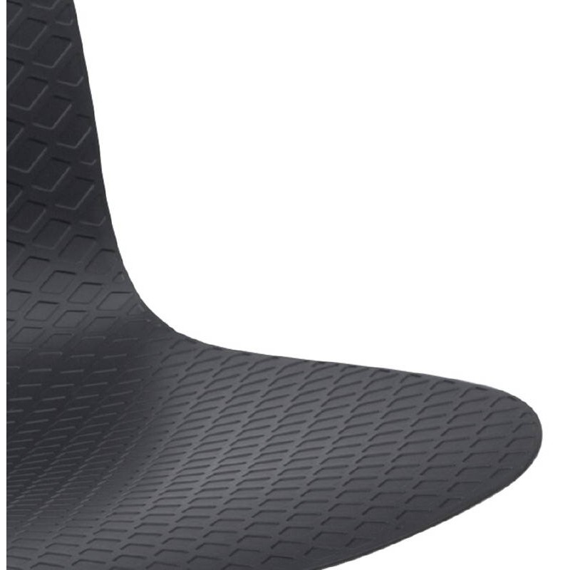 Design und industrielle Stuhl in Polypropylen Füße (schwarz) schwarz Metall - image 39086