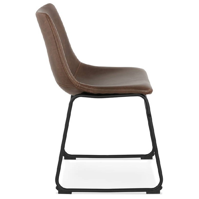 Chaise vintage et industrielle JOE pieds métal noir (marron) - image 39143