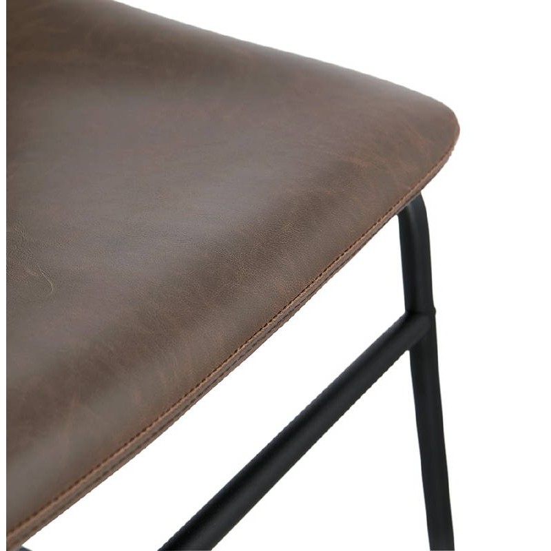 Chaise vintage et industrielle JOE pieds métal noir (marron) - image 39147