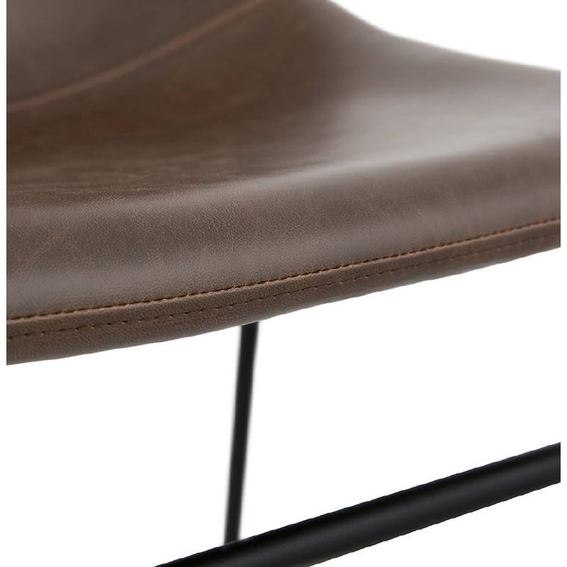 Chaise vintage et industrielle JOE pieds métal noir (marron) - image 39148
