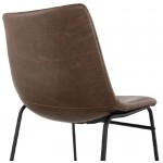 Chaise vintage et industrielle JOE pieds métal noir (marron)