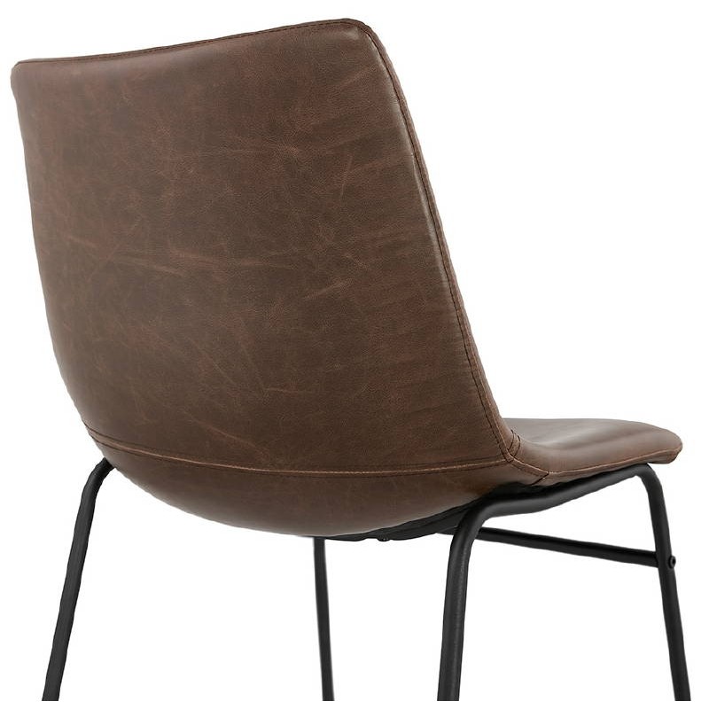 Chaise vintage et industrielle JOE pieds métal noir (marron) - image 39151