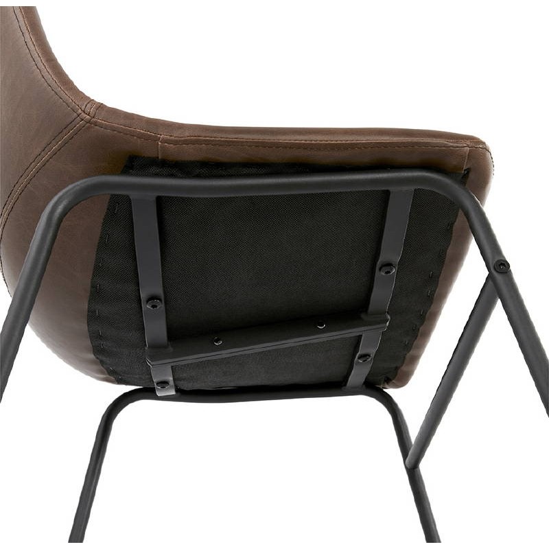 Chaise vintage et industrielle JOE pieds métal noir (marron) - image 39152