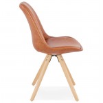 Chaise design ASHLEY pieds couleur naturelle (marron)