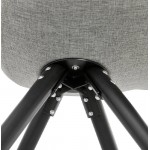 Chaise design ASHLEY en tissu pieds noirs (gris clair)