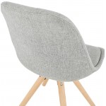 Scandinavian design chair ASHLEY fabric feet natural color (light grey)