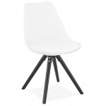Design chair ASHLEY (white) black feet