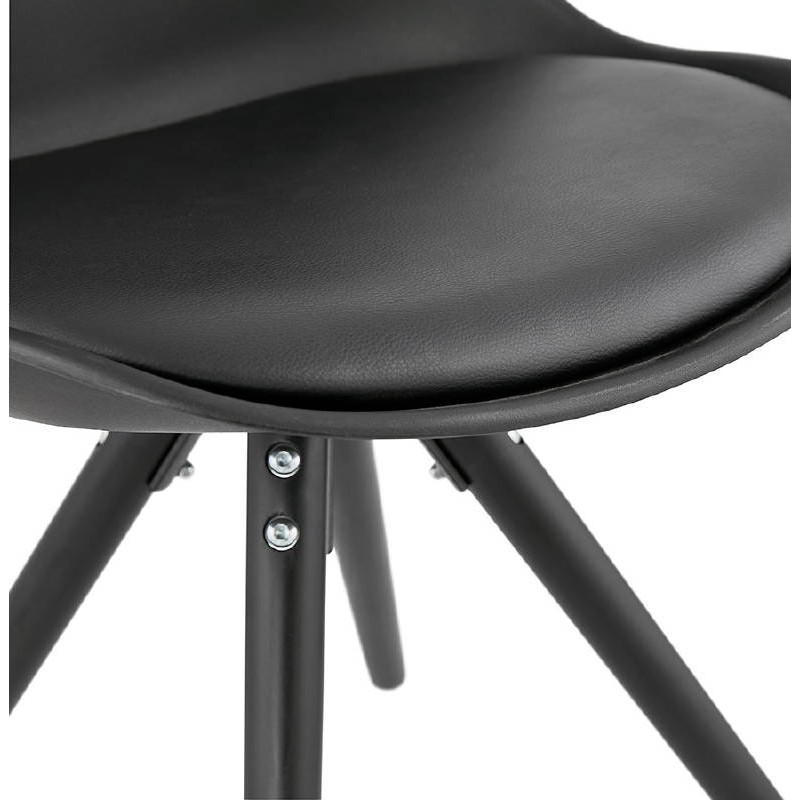 Chaise design ASHLEY pieds noirs (noir) - image 39230