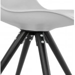 Chaise design ASHLEY pieds noirs (gris clair)