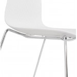Moderner Stuhl ALIX Fuß verchromt Metall (weiß)