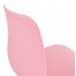 Diseño y moderna silla en polipropileno patas metal blanco (rosa)