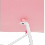 Design e sedia moderna in metallo di piedini in polipropilene bianco (rosa)