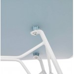 Diseño y moderna silla en metal blanco de polipropileno pies (azul)