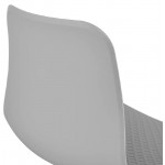 Design e sedia moderna in metallo di piedini in polipropilene bianco (grigio chiaro)