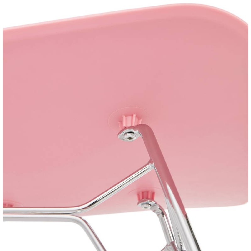 Design and industrial Chair in polypropylene feet chrome metal (Pink) - image 39313
