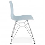 Design und industrielle Stuhl aus Polypropylen (himmelblau) verchromte Metallbeine