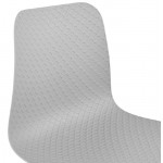 Diseño y silla industrial de polipropileno patas cromo metal (gris claro)
