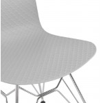 Diseño y silla industrial de polipropileno patas cromo metal (gris claro)